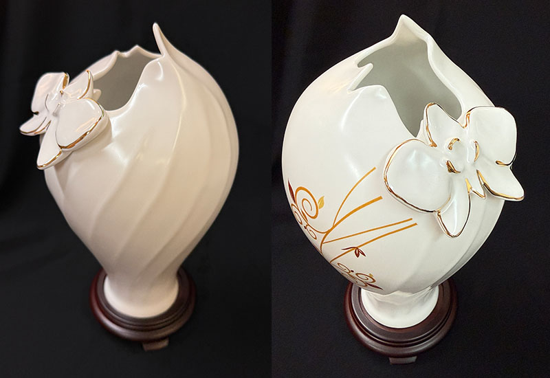 V48蘭花蝴蝶瓶(金色)